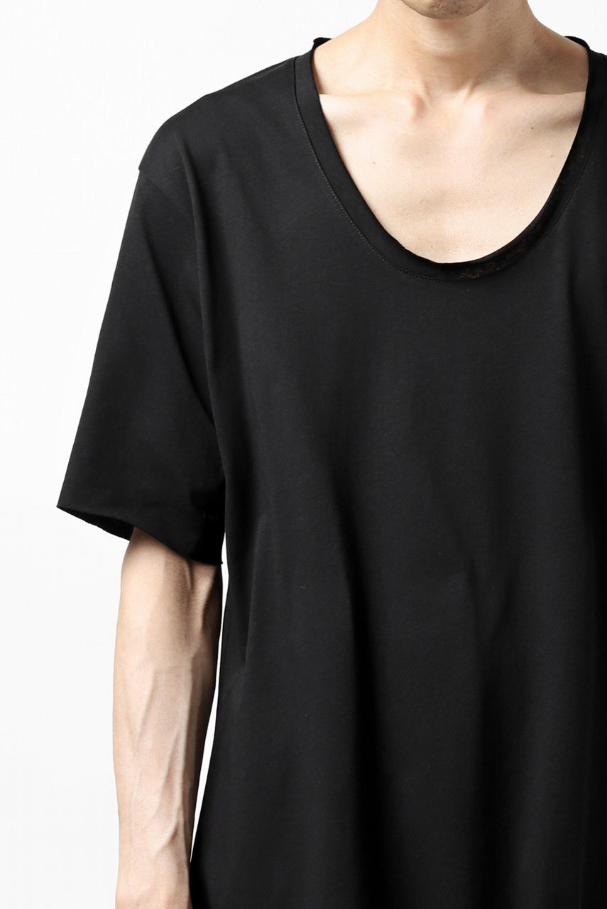ierib exclusive raw edge Tee type-R  / light jersey (BLACK)