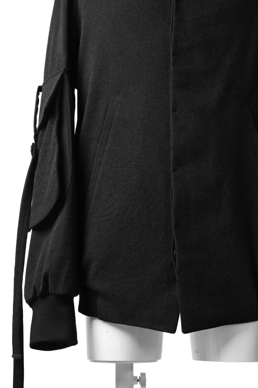 SOSNOVSKA exclusive WIDE PATCH POCKET BOMBER / WOOL & CASHMERE (CHARCOAL)
