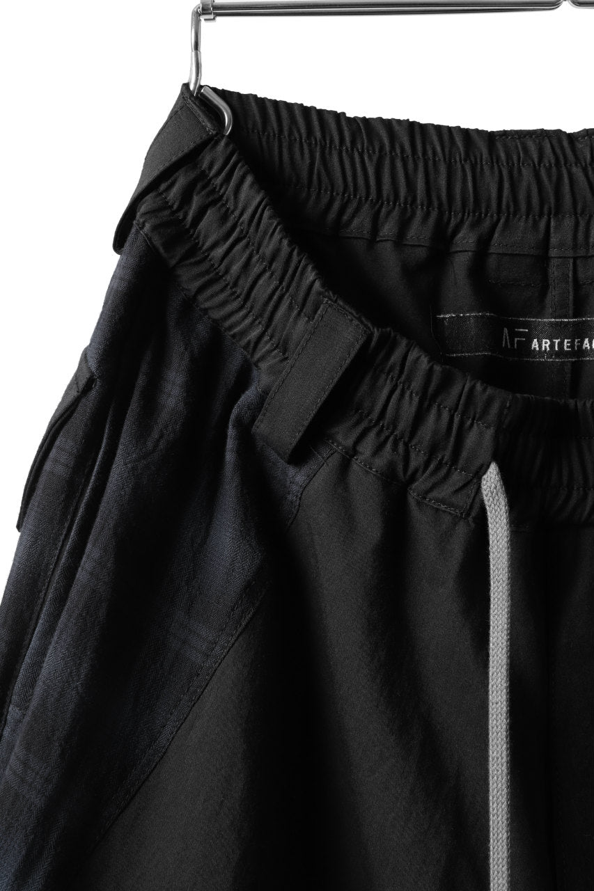 画像をギャラリービューアに読み込む, A.F ARTEFACT CHECKED COMBI SARROUEL SHORTS (BLACK×GREY)