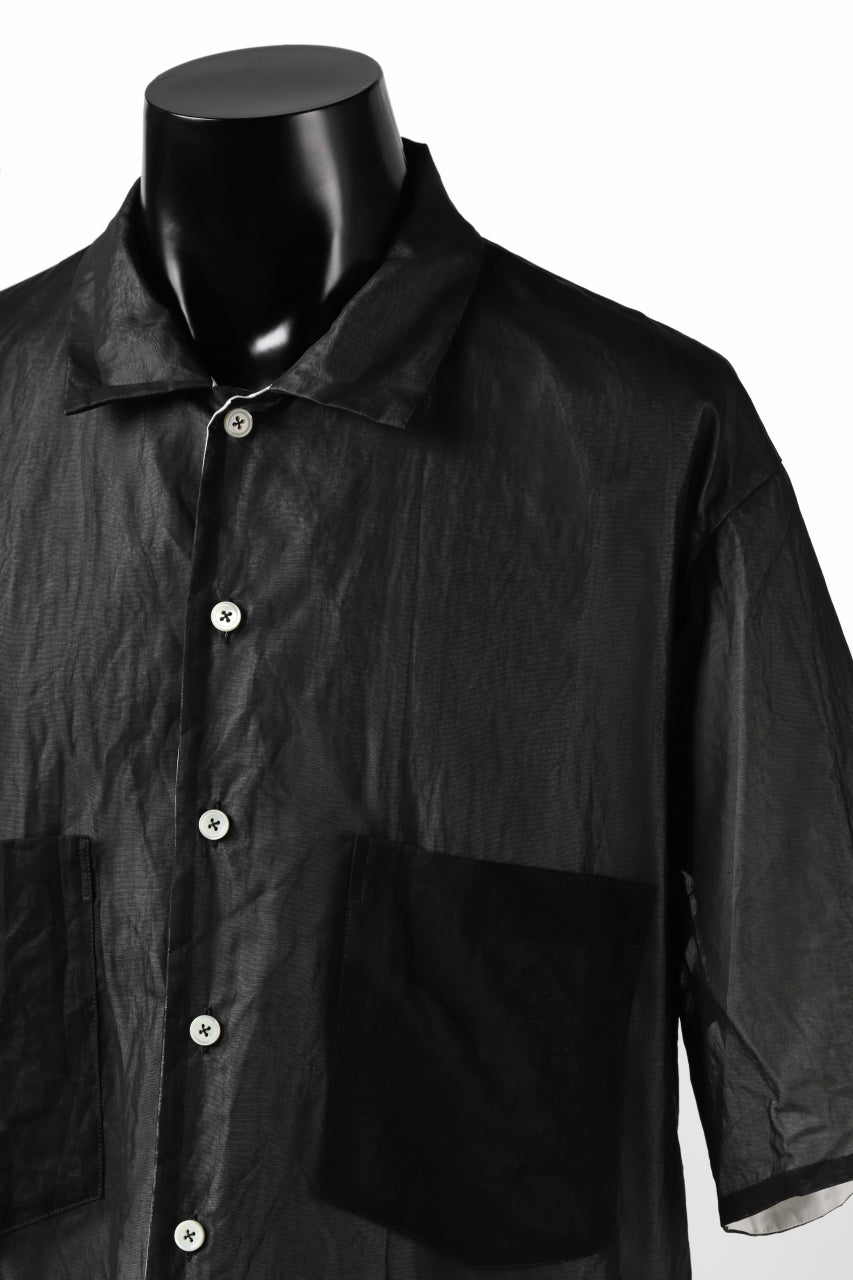 KLASICA SH-33(edit.2) LAYERED SHIRT / TRANSLUCENT ORGANDY (BLACK)