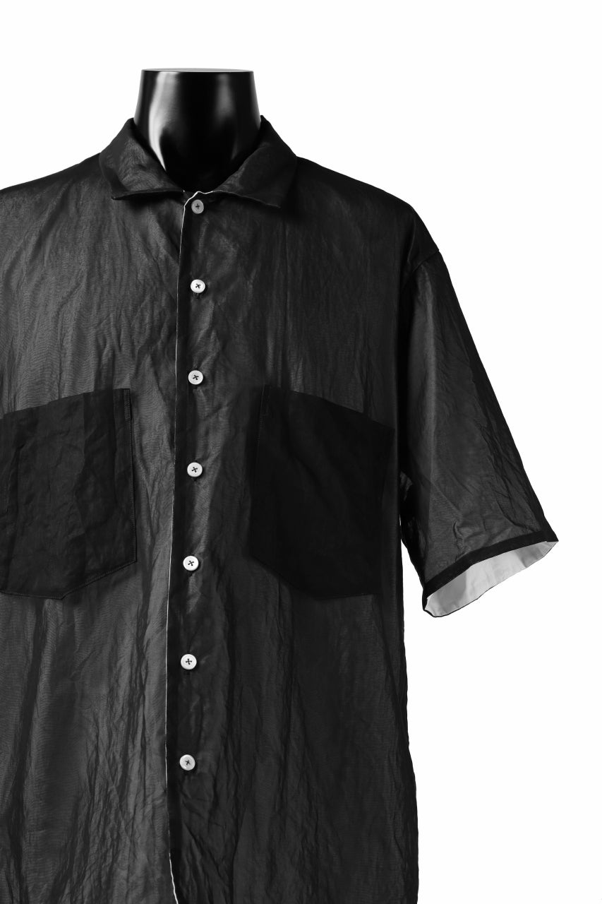 画像をギャラリービューアに読み込む, KLASICA SH-33(edit.2) LAYERED SHIRT / TRANSLUCENT ORGANDY (BLACK)