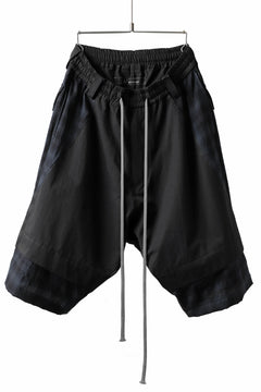 画像をギャラリービューアに読み込む, A.F ARTEFACT CHECKED COMBI SARROUEL SHORTS (BLACK×GREY)