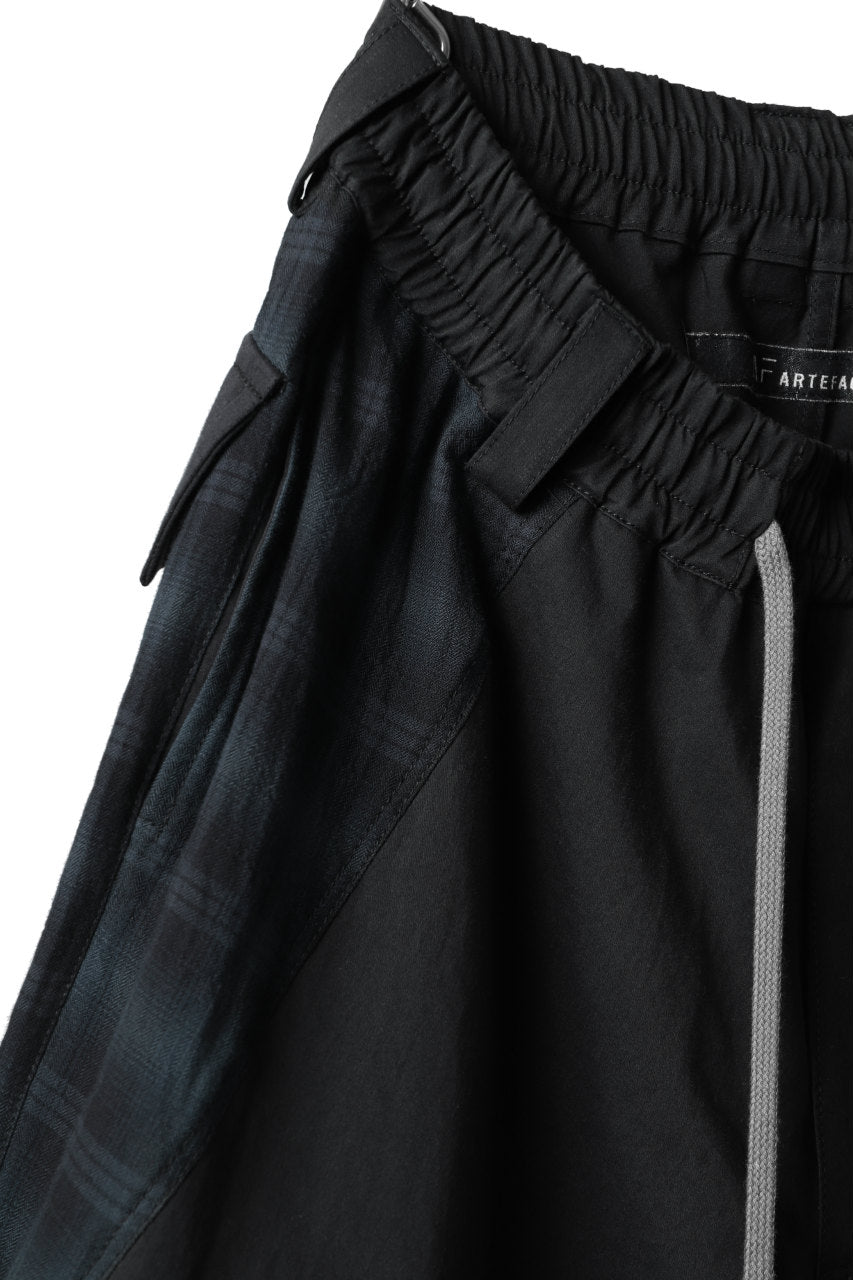 画像をギャラリービューアに読み込む, A.F ARTEFACT CHECKED COMBI SARROUEL SHORTS (BLACK×GREY)