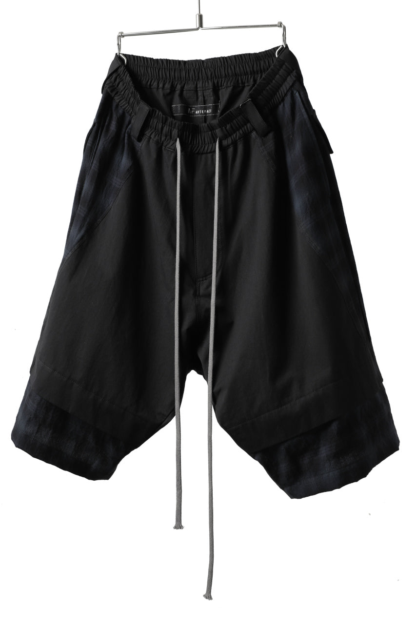 A.F ARTEFACT CHECKED COMBI SARROUEL SHORTS (BLACK×GREY)