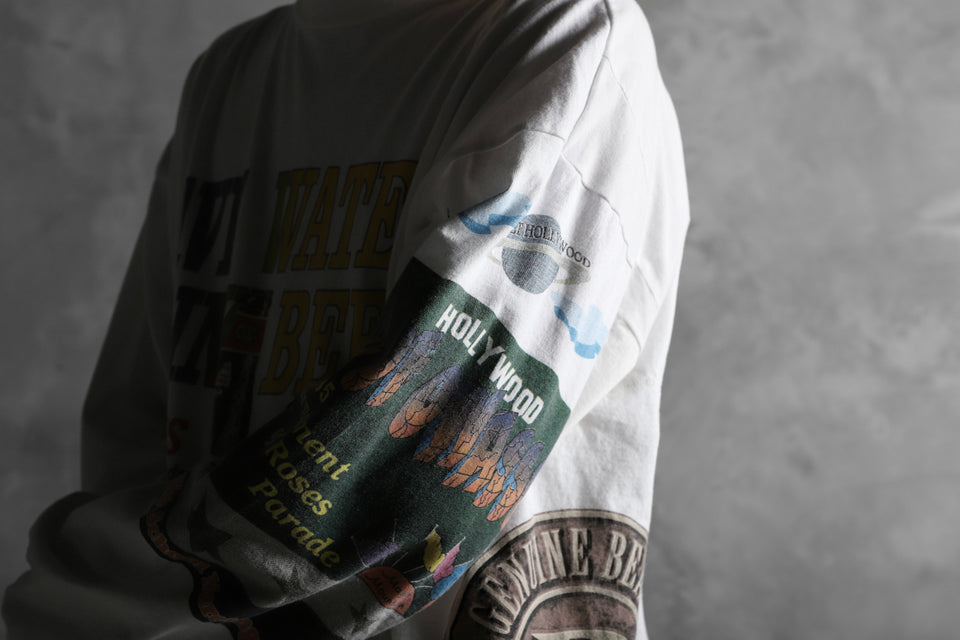 画像をギャラリービューアに読み込む, CHANGES VINTAGE REMAKE QUARTET PANEL LONG SLEEVE TEE (MULTI WHITE #beer)