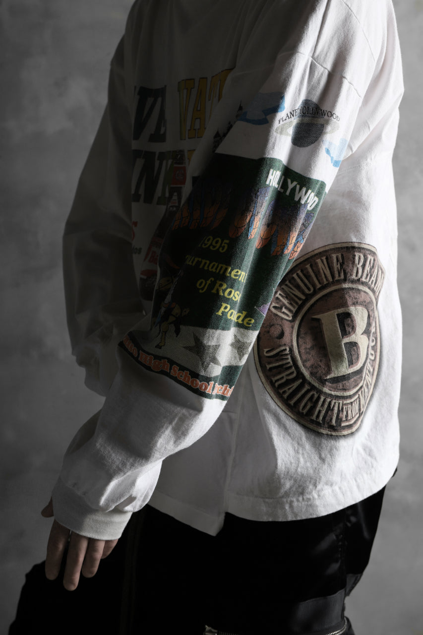 画像をギャラリービューアに読み込む, CHANGES VINTAGE REMAKE QUARTET PANEL LONG SLEEVE TEE (MULTI WHITE #beer)