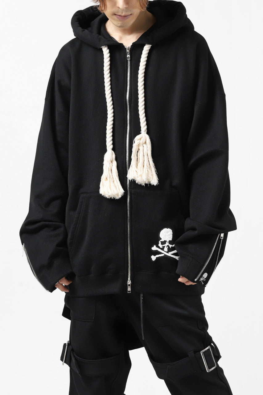 画像をギャラリービューアに読み込む, mastermind JAPAN SWEAT HOODIE ZIP JACKET / ROPE STRINGS (BLACK)