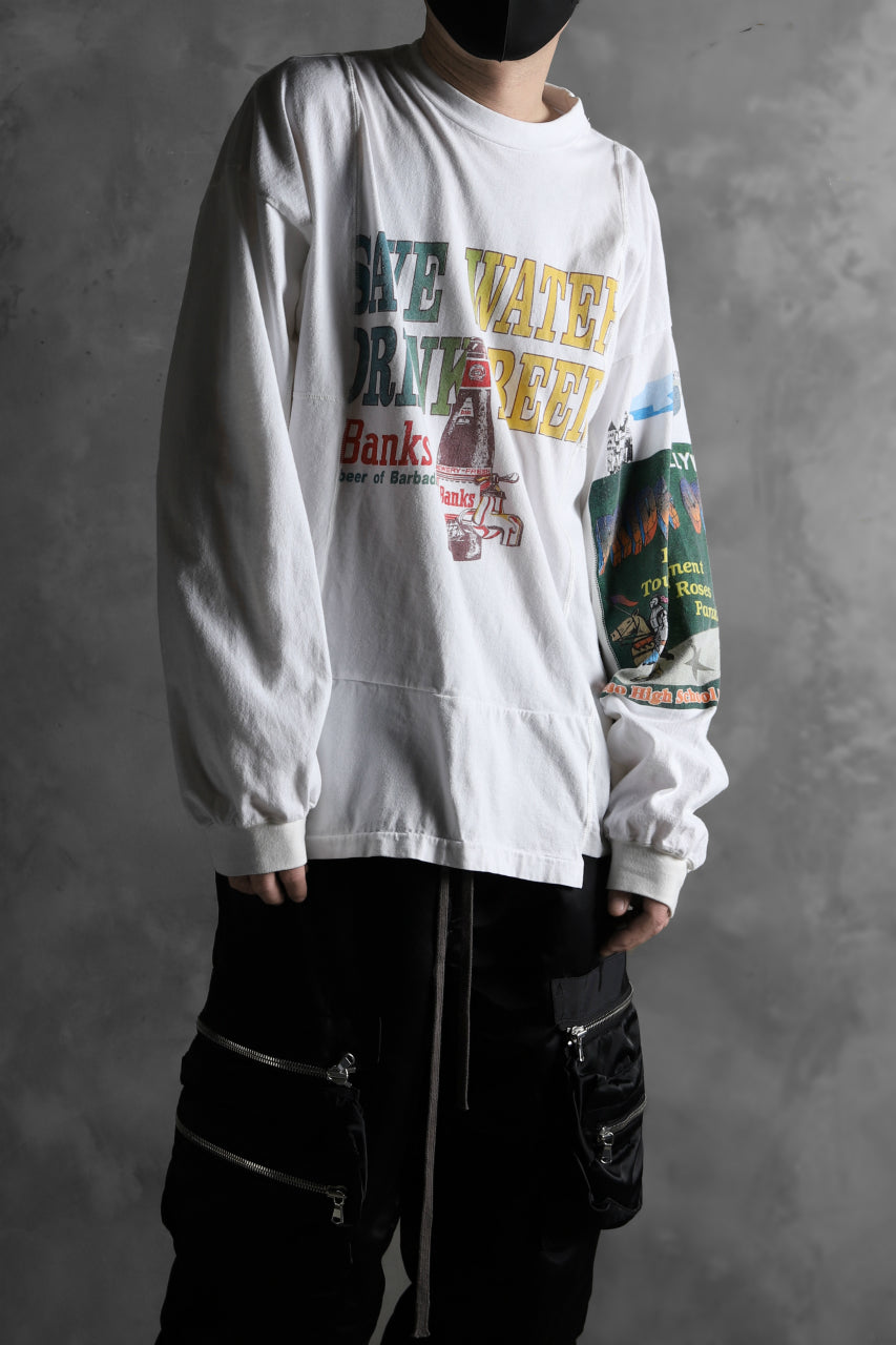 画像をギャラリービューアに読み込む, CHANGES VINTAGE REMAKE QUARTET PANEL LONG SLEEVE TEE (MULTI WHITE #beer)