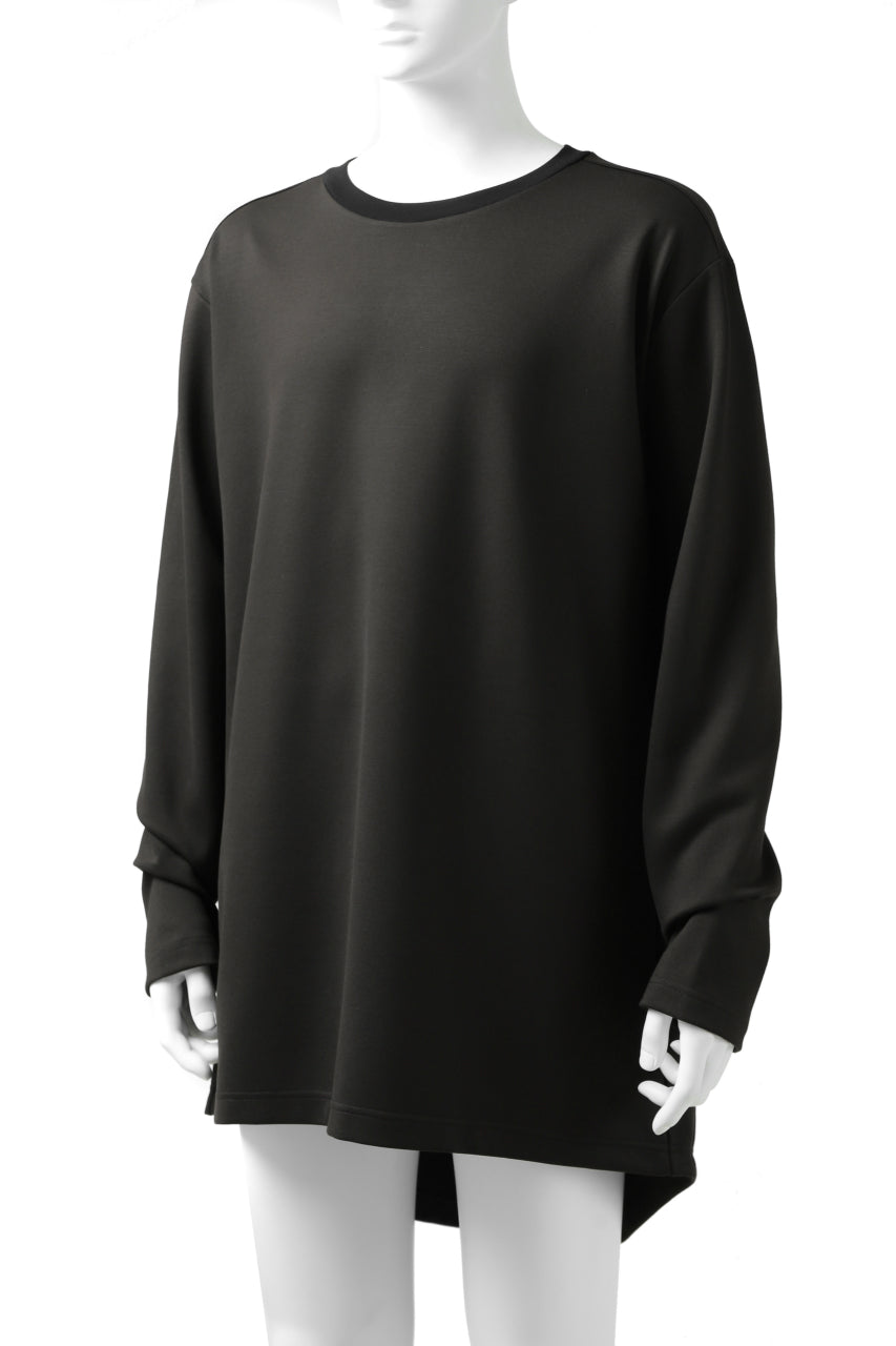 LEMURIA FLOWING LONG SLEEVE TOP / STRETCH PUNCH ROME (CHARCOAL)