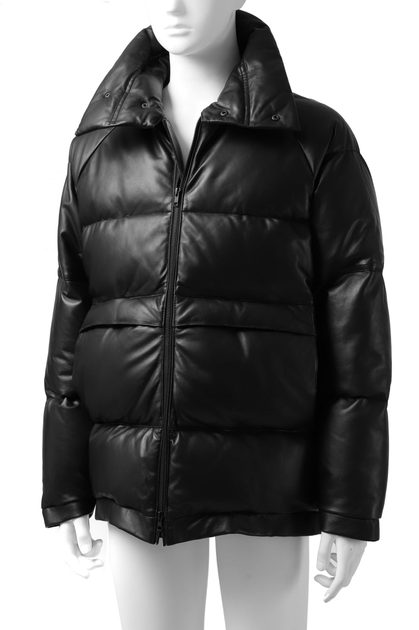 Y's.... SHEEP LEATHER DOWN JACKET (BLACK)