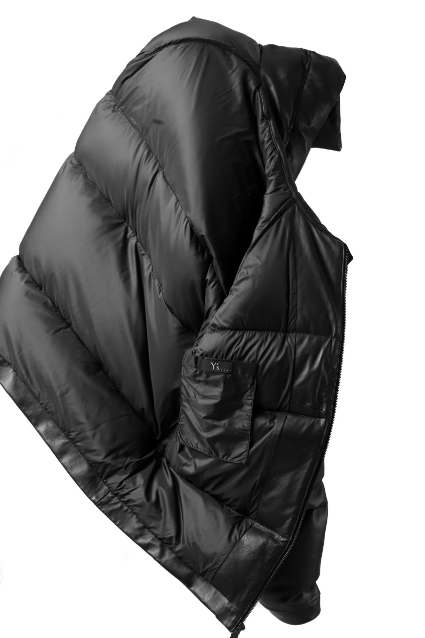 Y's.... SHEEP LEATHER DOWN JACKET (BLACK)