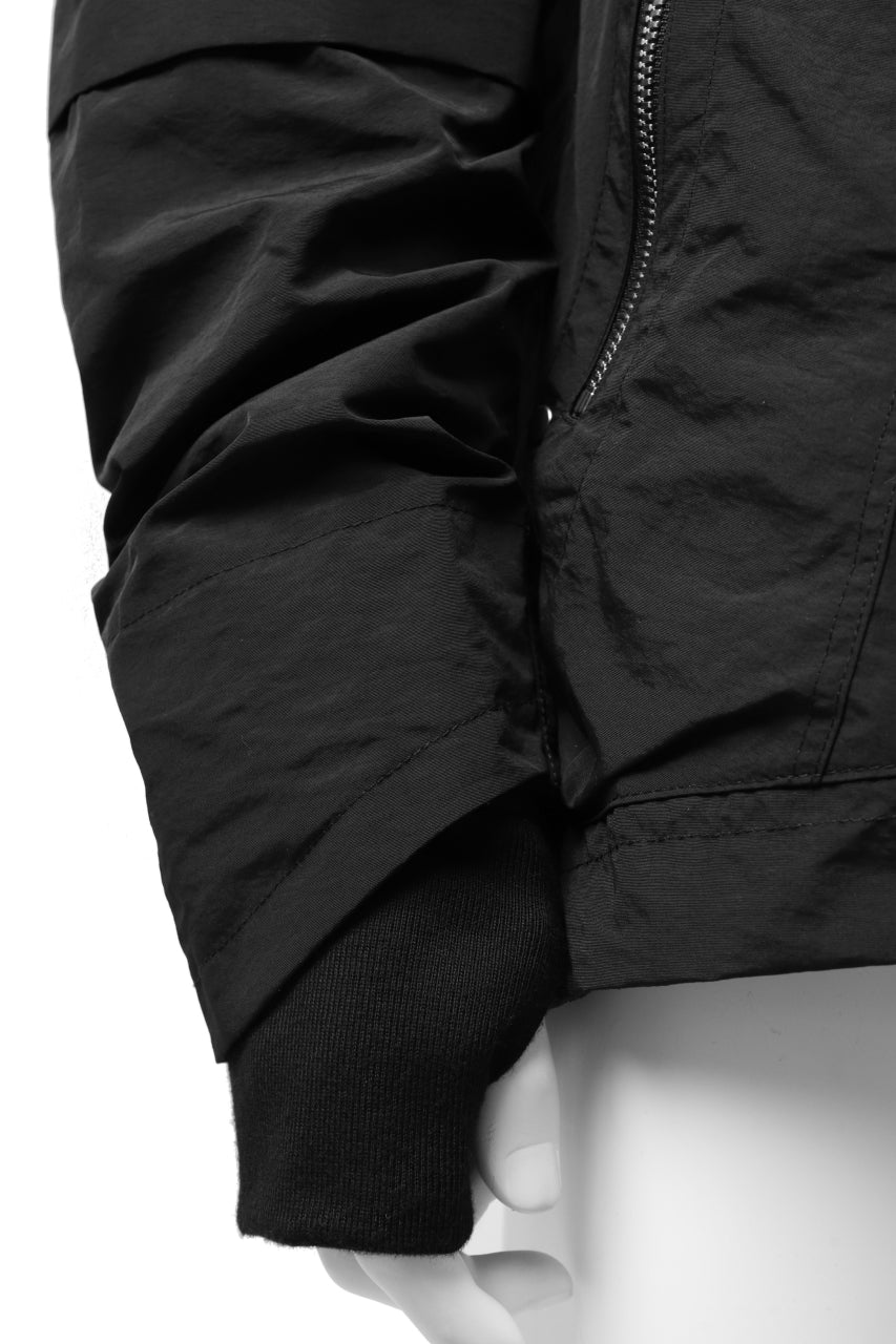 A.F ARTEFACT "PLEASANT" PARKA-JACKET / SALT SHRINKAGE NYLON (BLACK)