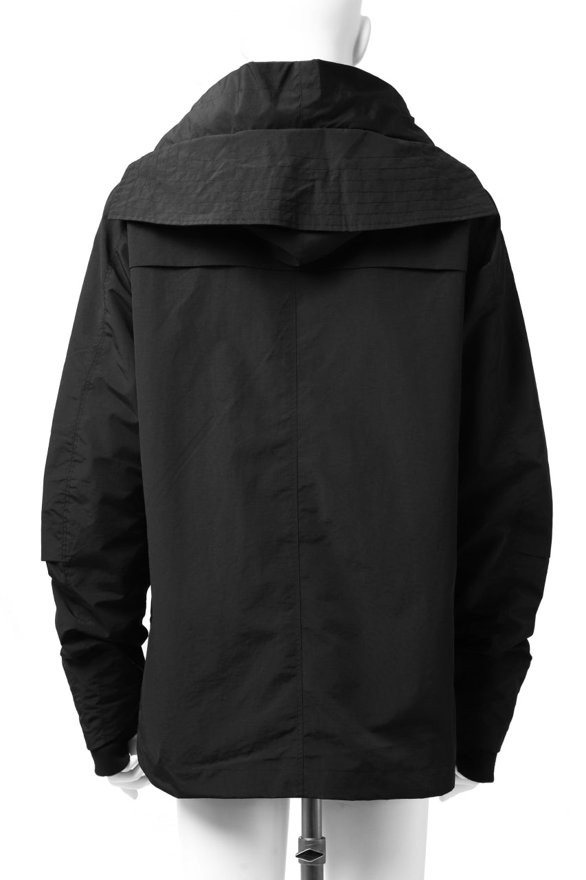 A.F ARTEFACT "PLEASANT" PARKA-JACKET / SALT SHRINKAGE NYLON (BLACK)