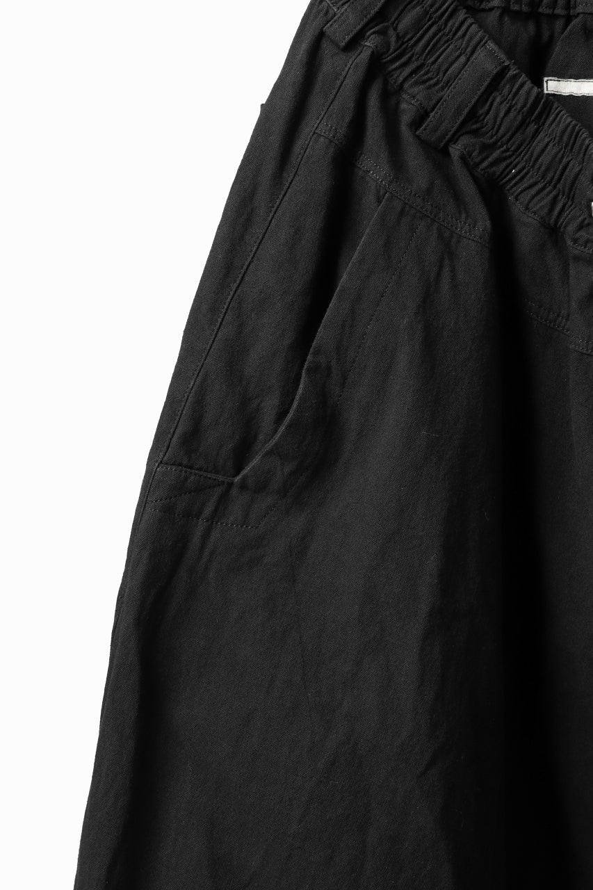 _vital deep sarouel easy pants / cotton linen loose ox (BLACK)
