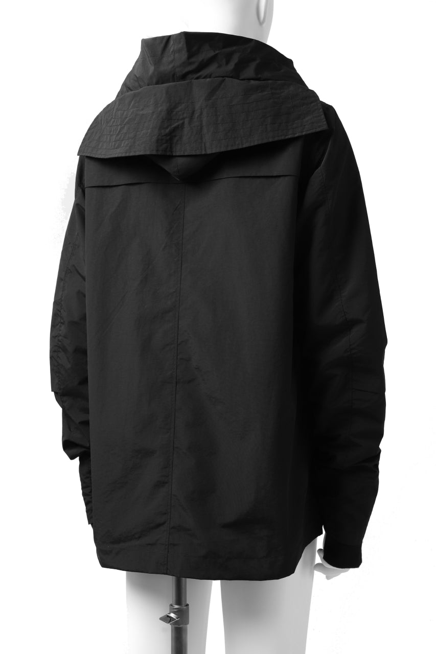 A.F ARTEFACT "PLEASANT" PARKA-JACKET / SALT SHRINKAGE NYLON (BLACK)