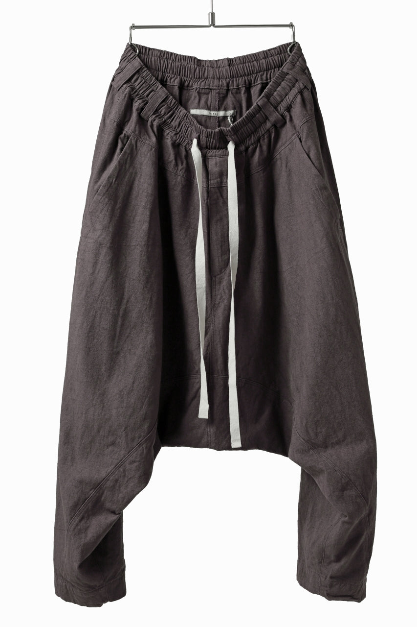 _vital deep sarouel easy pants / cotton linen loose ox (BROWN)