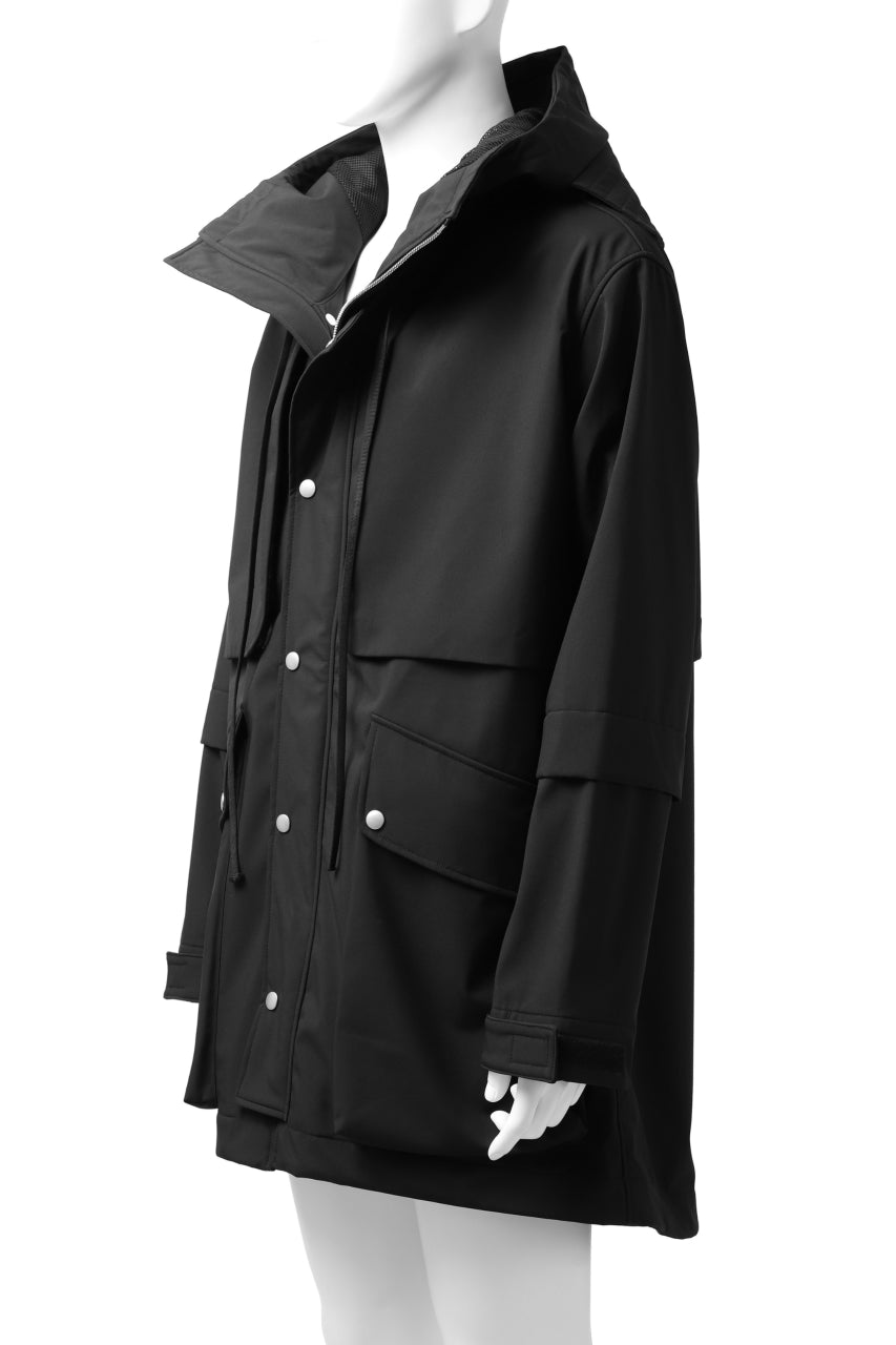 A.F ARTEFACT "Trunk-Show" LIGHT-WARMER MODS COAT / FLEECE BONDING NYLON (BLACK)