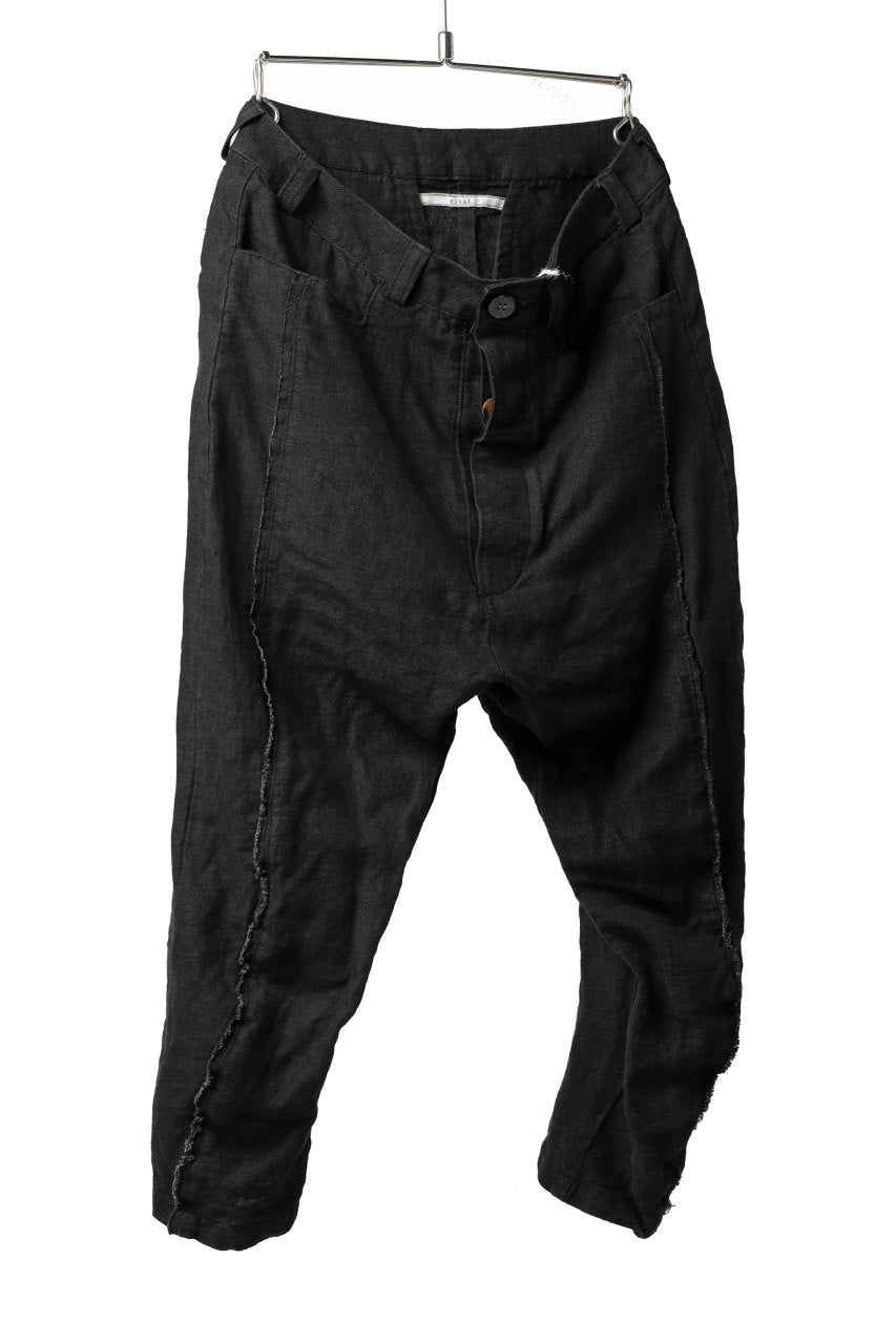 _vital curved narrow pants / organic line washer (BLACK)