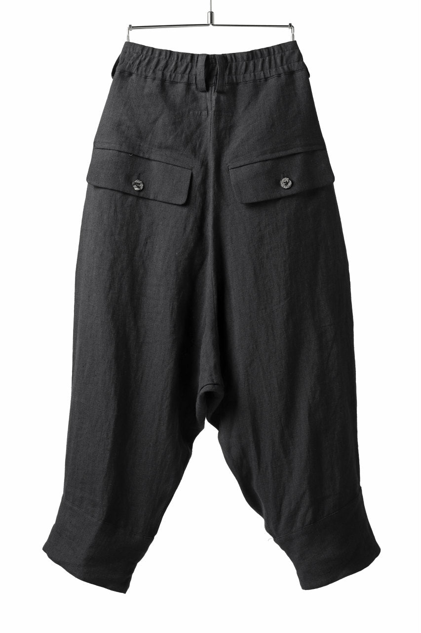 _vital tuck volume low crotch cuffs pants (BLACK)