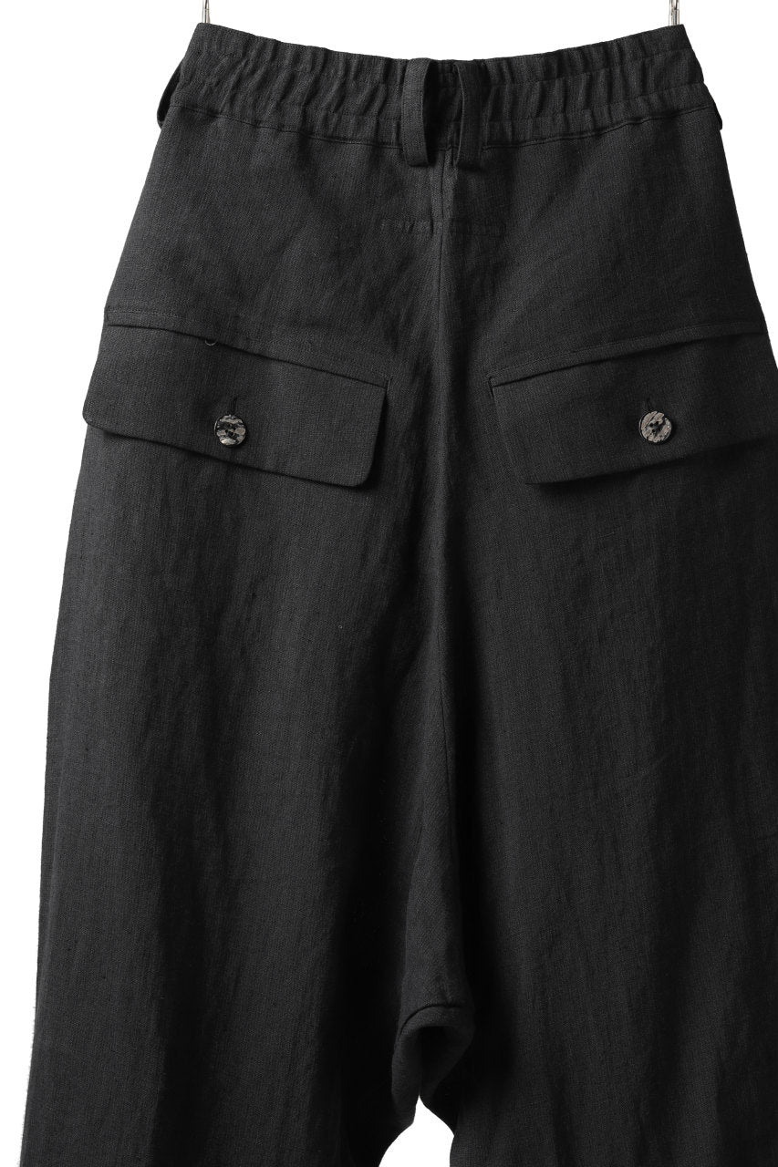 _vital tuck volume low crotch cuffs pants (BLACK)