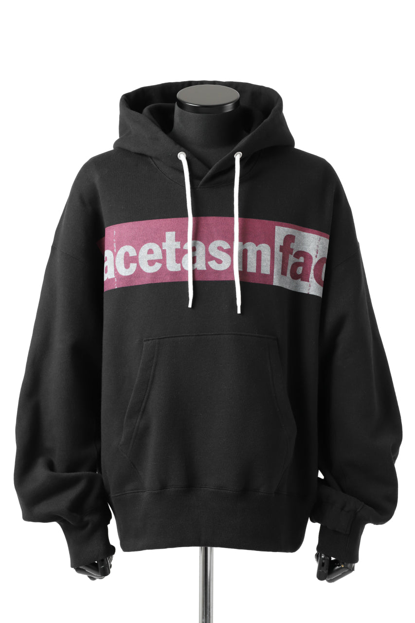 FACETASM LOGO PRINT NEW SILHOUETTE HOODIE (BLACK)