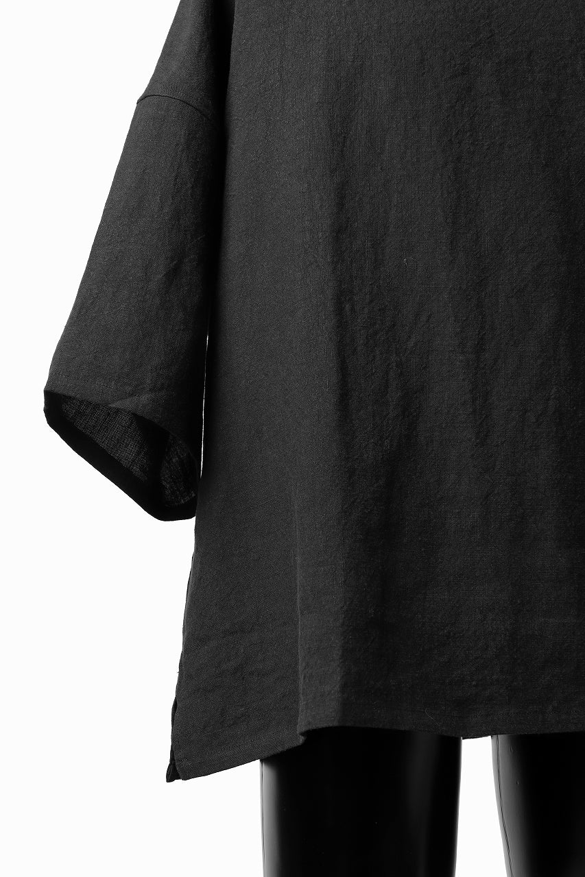Load image into Gallery viewer, ISAMU KATAYAMA BACKLASH SOFT LINEN PULLOVER SHIRT (BLACK)