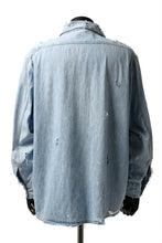 画像をギャラリービューアに読み込む, RESURRECTION HANDMADE distressed triple-stitch denim shirt (LIGHT BLUE)