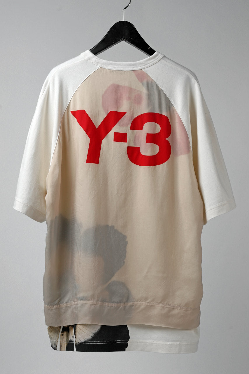 Y-3 Yohji Yamamoto LAYERED BACK LOGO TOPS / COTTON JERSEY (MULTI BEIGE)