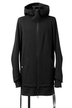 画像をギャラリービューアに読み込む, A.F ARTEFACT HOODED LONG ZIP LAYERED JACKET / COTTON FREECY (BLACK)