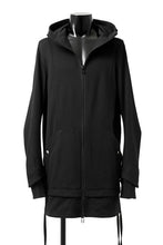 画像をギャラリービューアに読み込む, A.F ARTEFACT HOODED LONG ZIP LAYERED JACKET / COTTON FREECY (BLACK)