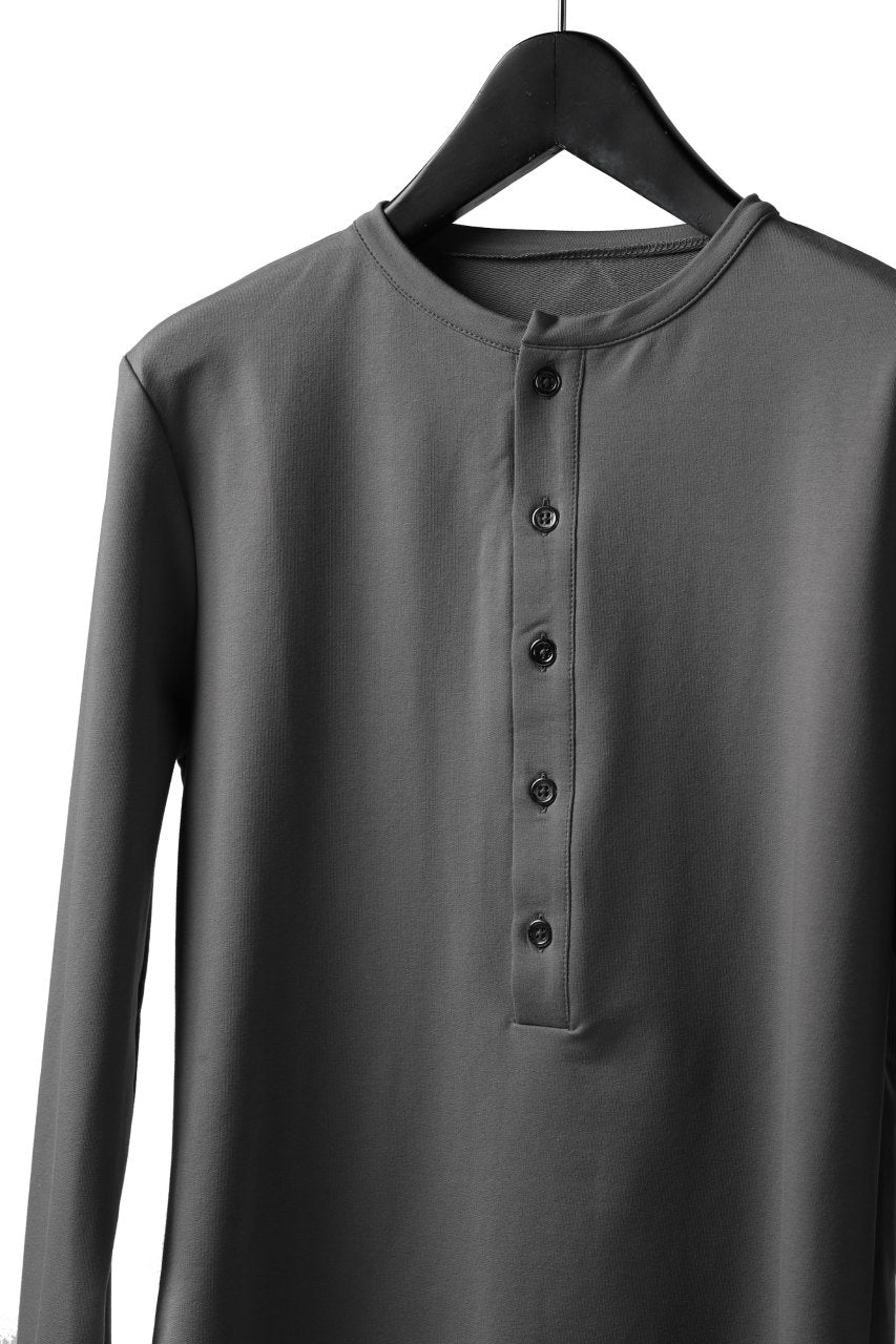 Load image into Gallery viewer, incarnation HENRY NECK LONG SLEEVE TOPS / ELASTIC F.TERRY (GREY)