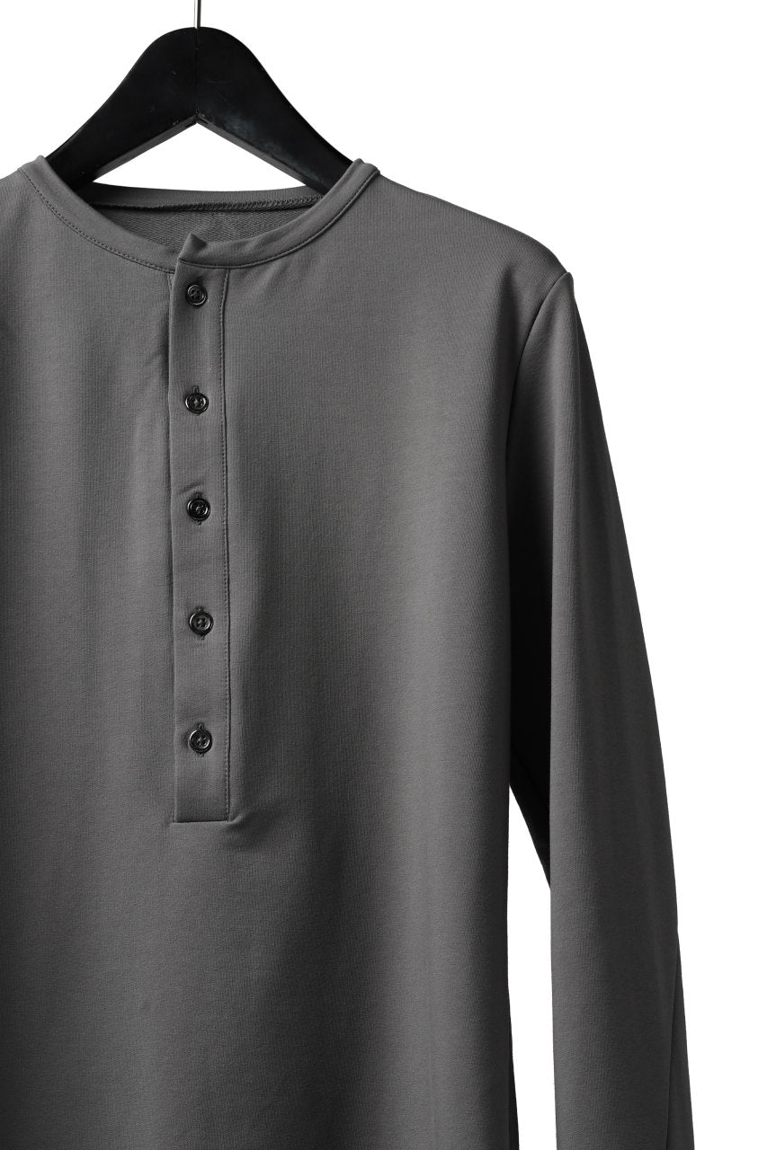 Load image into Gallery viewer, incarnation HENRY NECK LONG SLEEVE TOPS / ELASTIC F.TERRY (GREY)