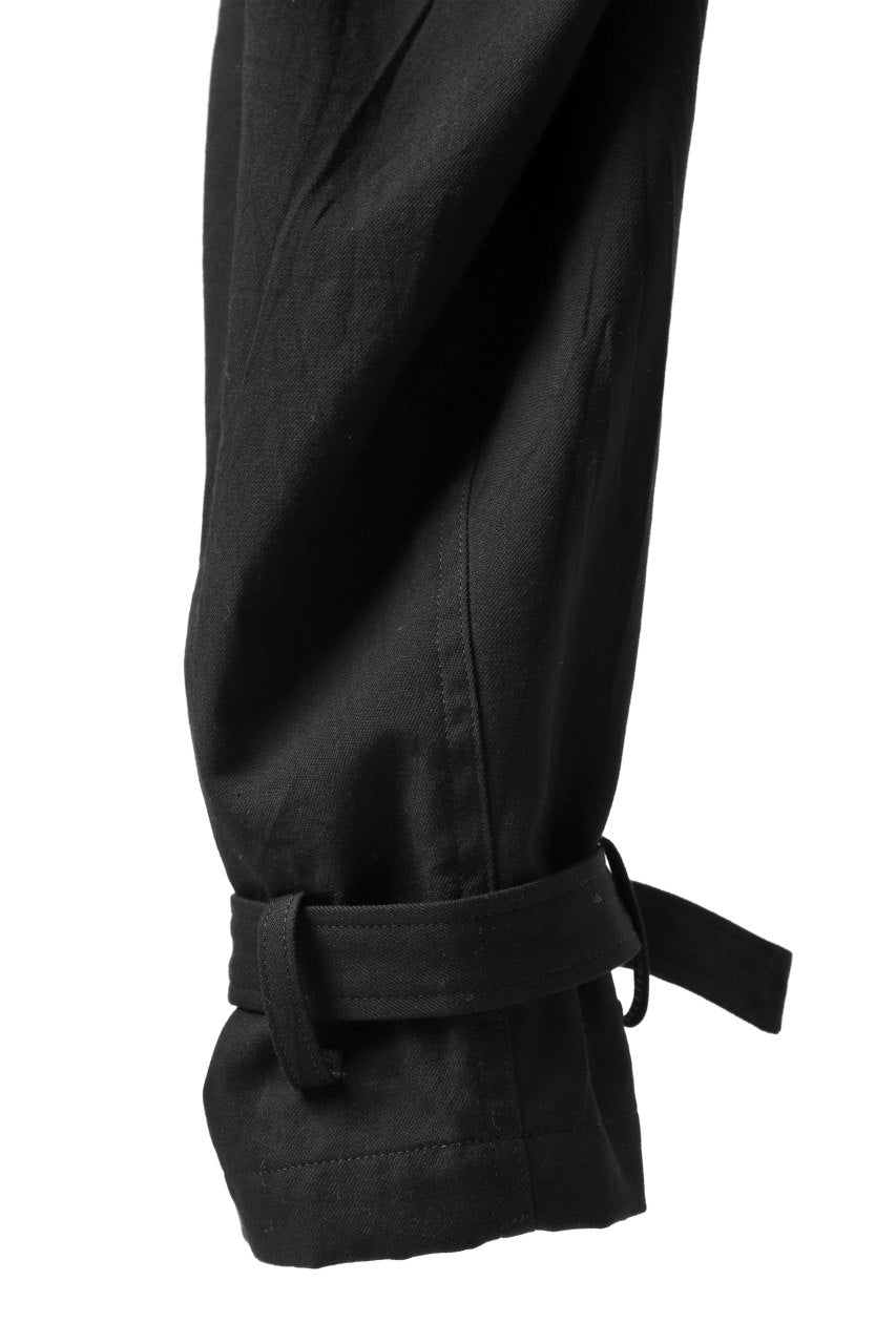 Y's SIDE FLAP POCKET PANTS / MIXED TWILL (BLACK)