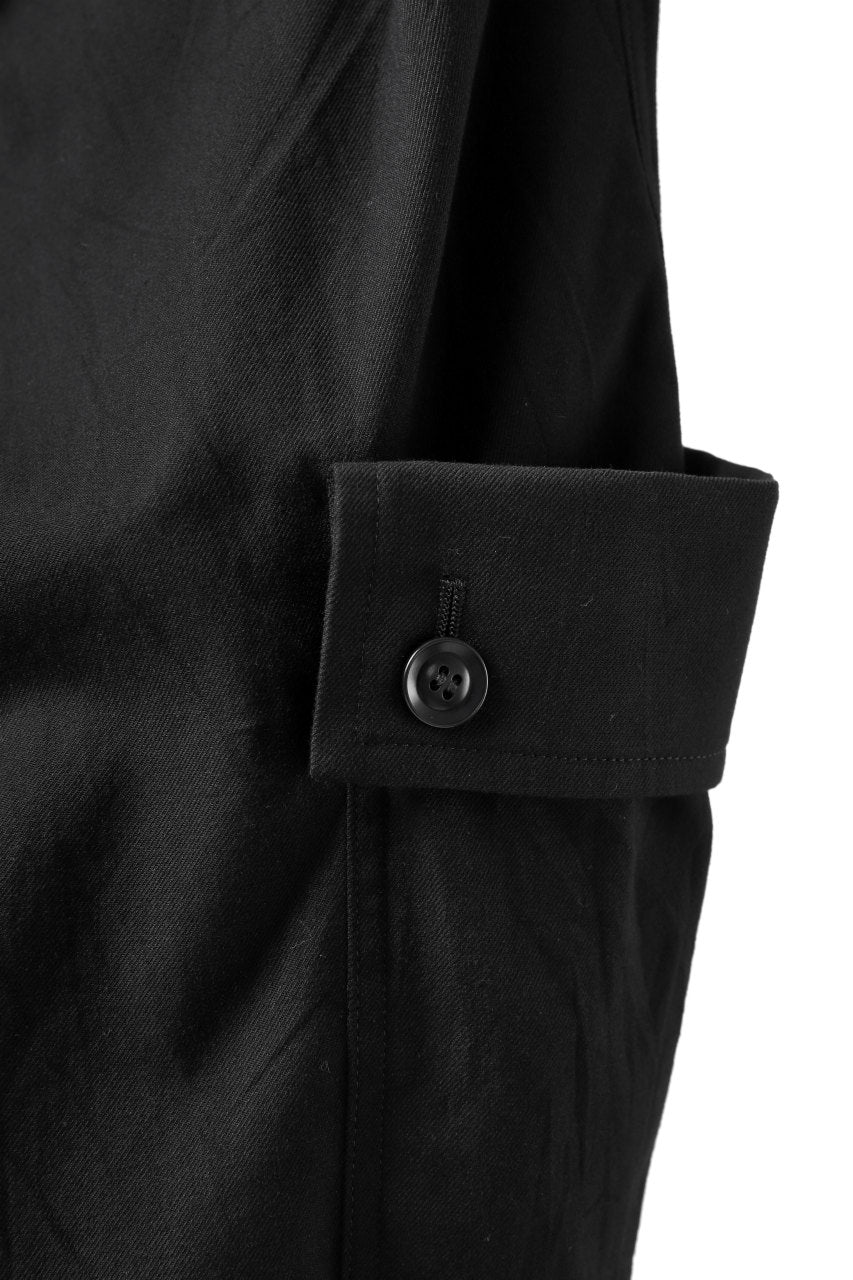 Y's SIDE FLAP POCKET PANTS / MIXED TWILL (BLACK)