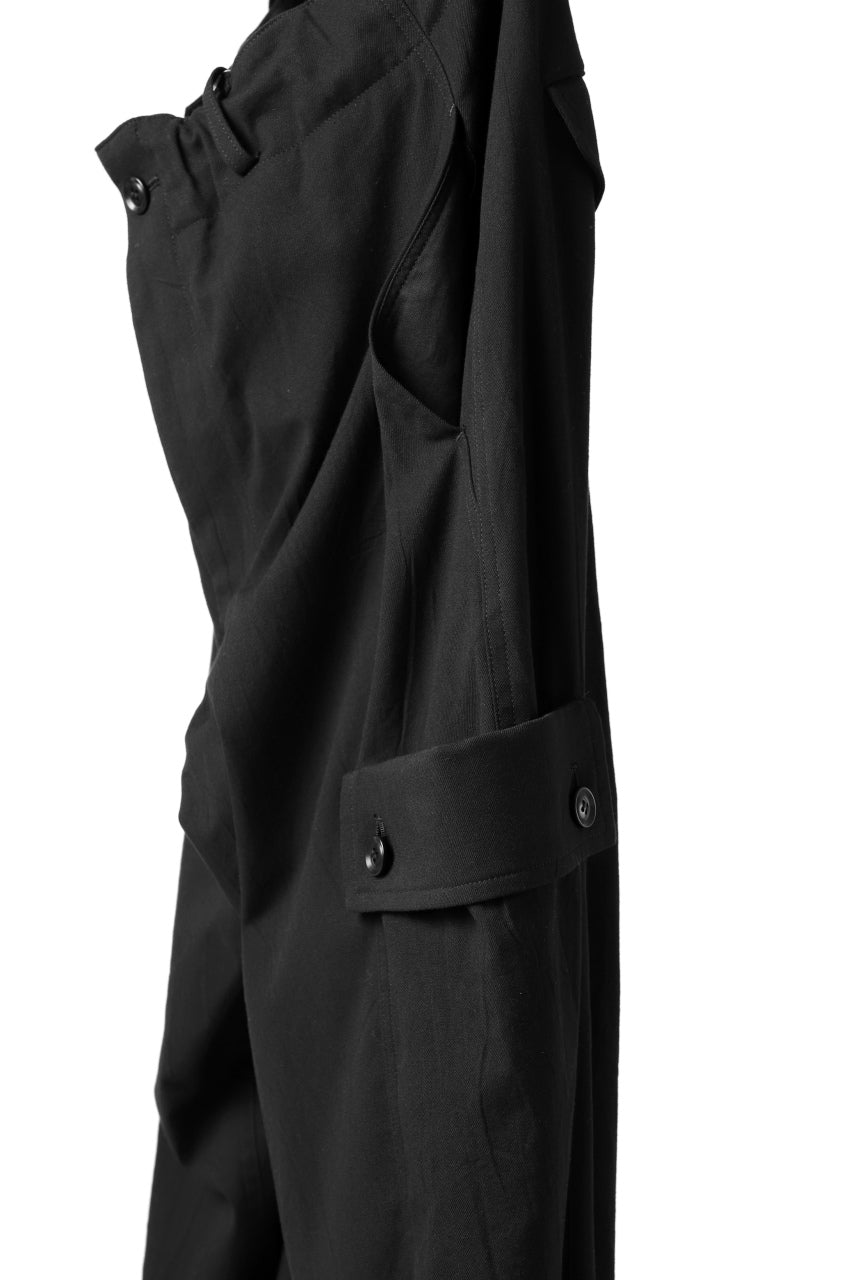 Y's SIDE FLAP POCKET PANTS / MIXED TWILL (BLACK)