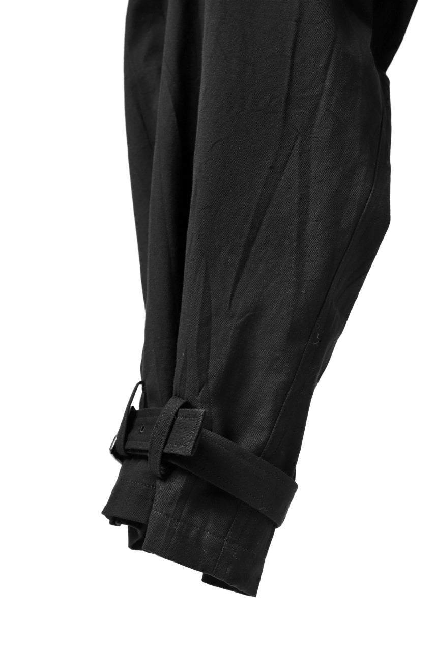 Y's SIDE FLAP POCKET PANTS / MIXED TWILL (BLACK)