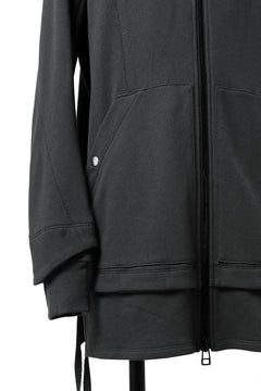 Load image into Gallery viewer, A.F ARTEFACT HOODED LONG ZIP LAYERED JACKET / COTTON FREECY (D.GREY)