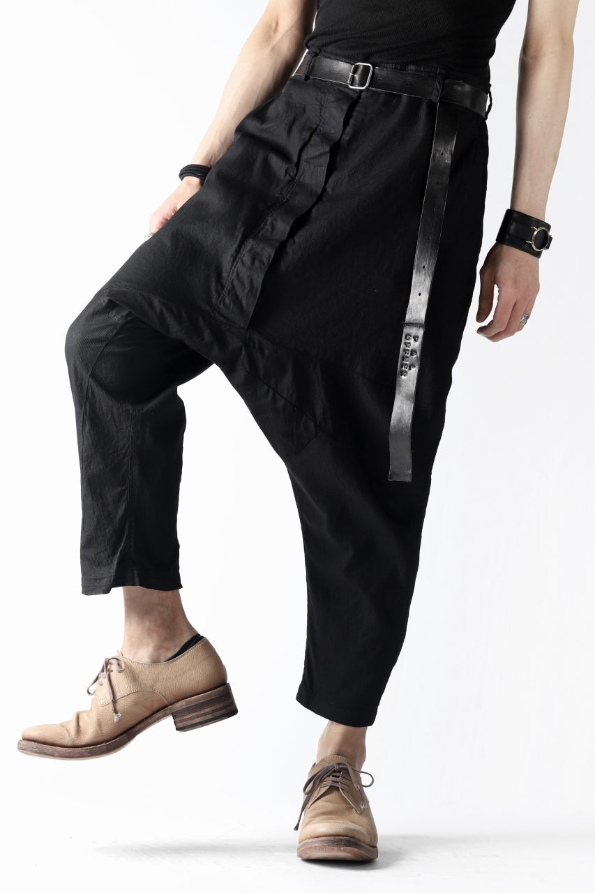 RUNDHOLZ DIP DROPCROTCH TAPERED PANTS / DYED COTTON TWILL (BLACK)