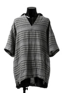 _vital half collar tunica tops / random border linen (GREY)
