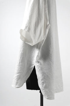 Load image into Gallery viewer, COLINA KEY NECK PULLOVER SHIRT / HERRINGBONE LINEN (WHITE)