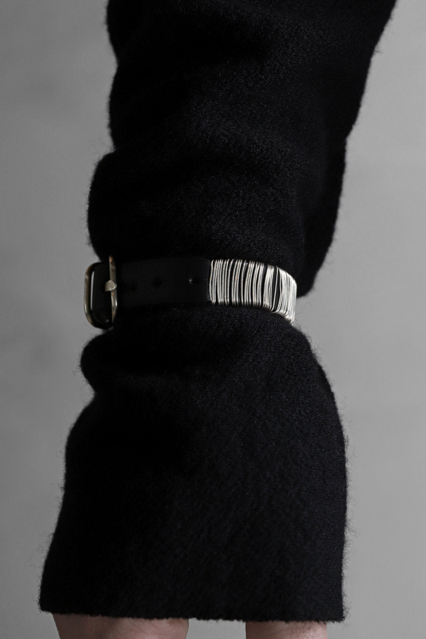 m.a+ thin silver wrapped wrist band / A-F7BL1/ GR2,0 (BLACK)