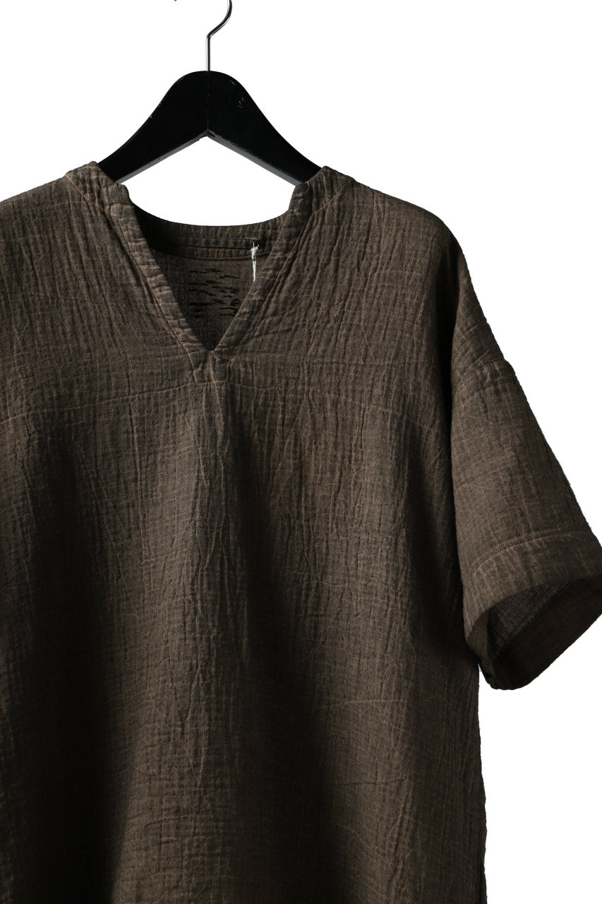 _vital exclusive minimal tunica tops / persimmon dyed linen (BROWN A)