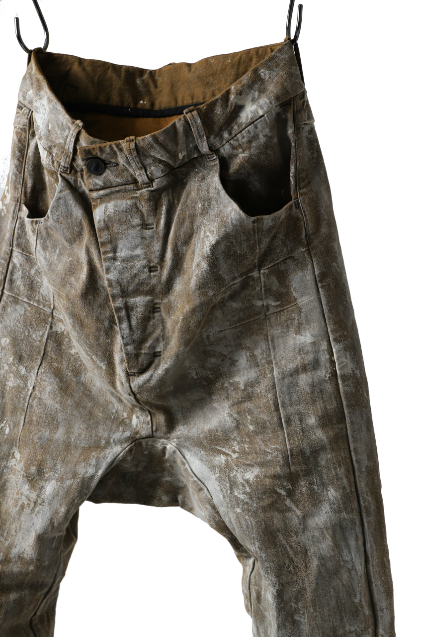 BORIS BIDJAN SABERI CROPPED TROUSER / WAX GUM DYED & BODY MOLDED "P15.1 BF-FKU10001" (LIGHT GUM)