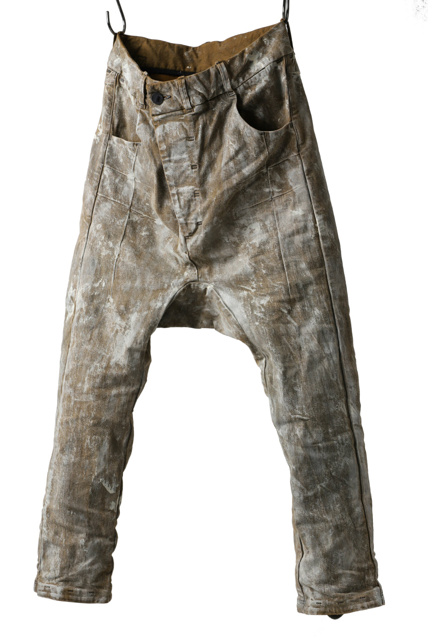 BORIS BIDJAN SABERI CROPPED TROUSER / WAX GUM DYED & BODY MOLDED "P15.1 BF-FKU10001" (LIGHT GUM)