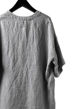 Load image into Gallery viewer, _vital exclusive collarless pullover shirt / sumi dyed linen (L.GREY)