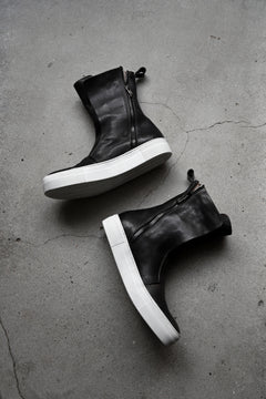 画像をギャラリービューアに読み込む, incarnation HIGH TOP SNEAKER ELASTIC LINED / HORSE FULL GRAIN (HAND DYED BLACK)