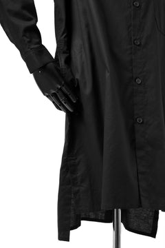 Load image into Gallery viewer, Y&#39;s FLAP COLLAR LONG SHIRT / LIGHT COTTON TWILL (BLACK)