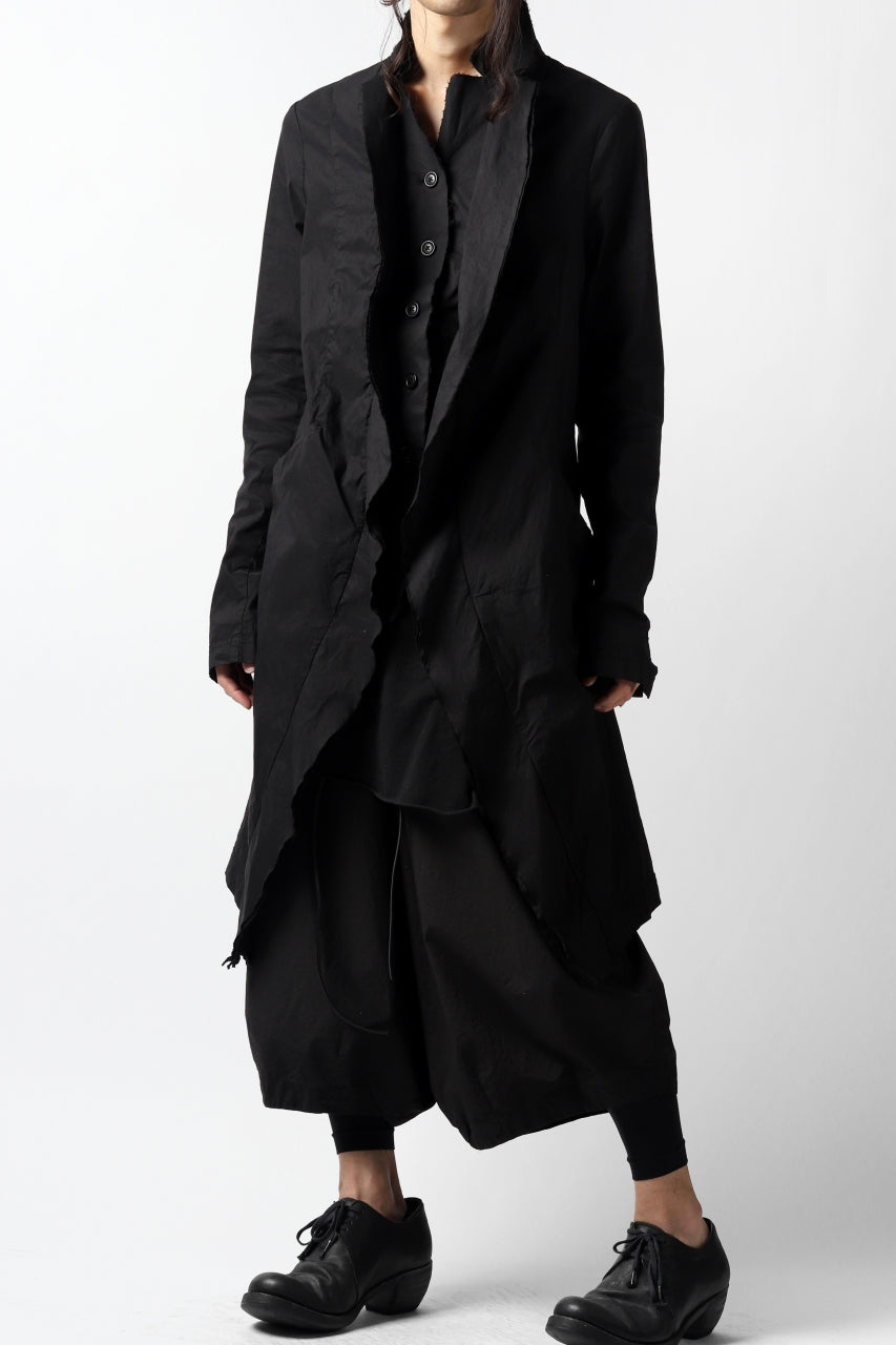 Load image into Gallery viewer, RUNDHOLZ DIP PINGU STYLE LAYER COAT / ELASTIC LINEN COTTON (BLACK)