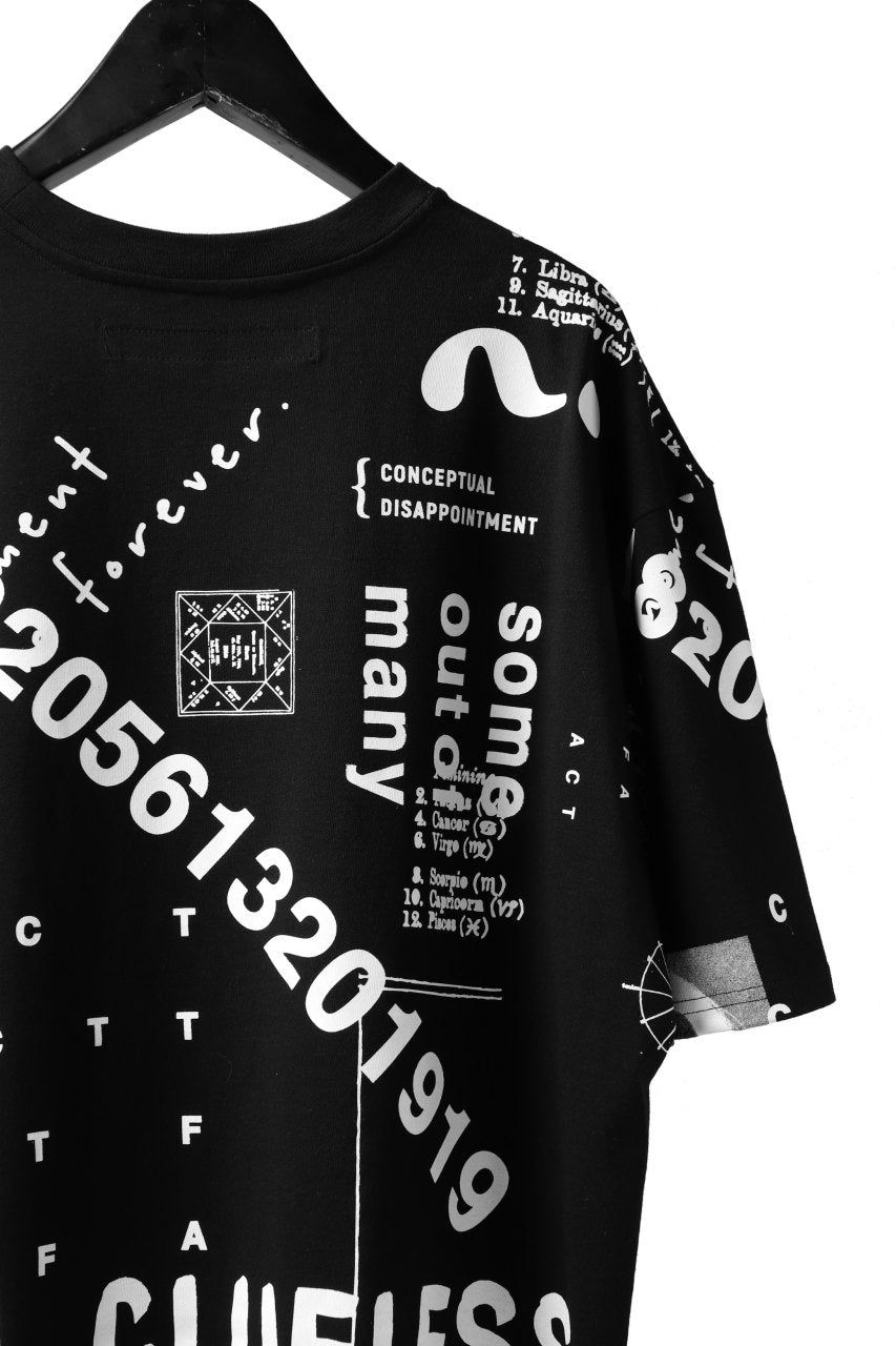 A.F ARTEFACT "TOTAL PATTERN PRINT" OVER SIZED TOPS (BLACK)