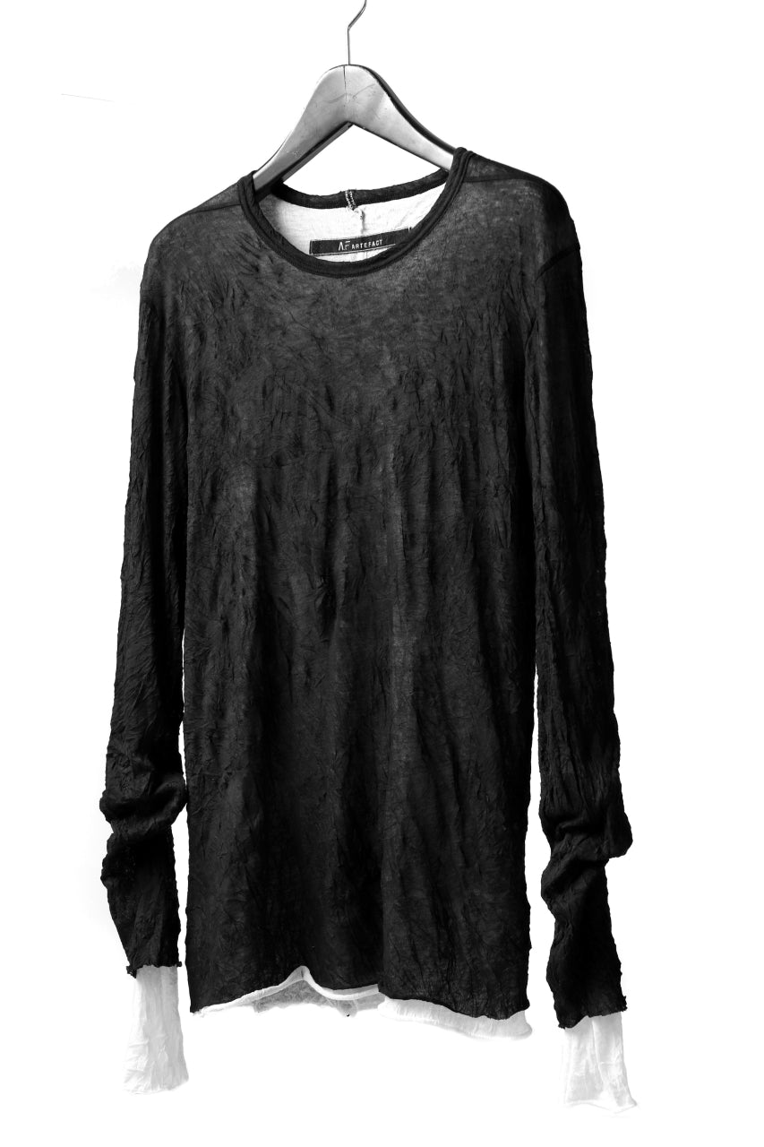 A.F ARTEFACT DOUBLE LAYERED LONG SLEEVE TOPS (BLACK×WHITE)